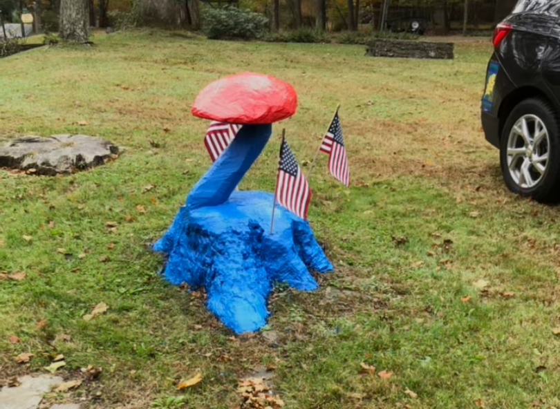 Mushroom carved out of a tree removed by Keystone Tree Specialists in Monroe County, PA