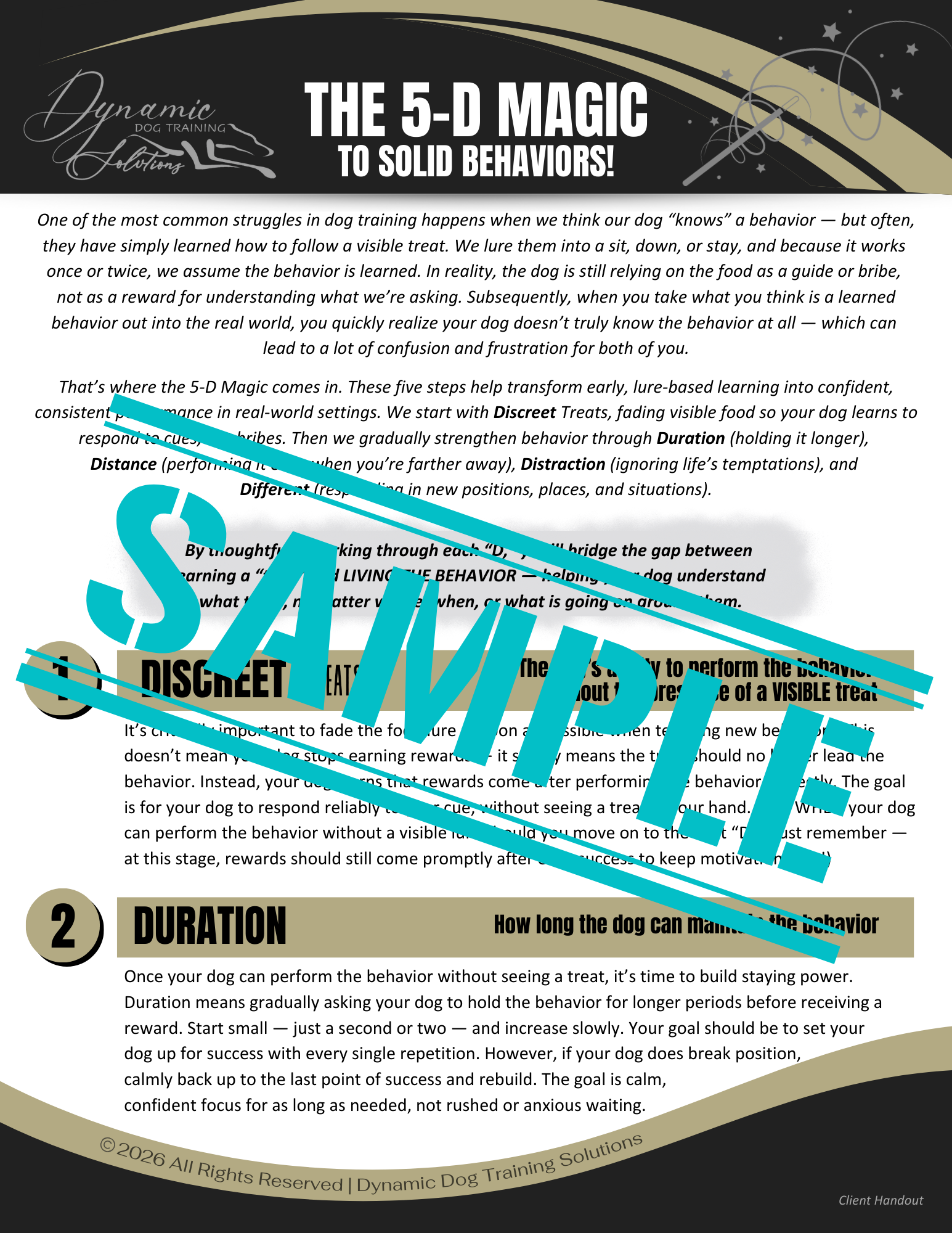 The 5-D Magic to Solid Behaviors