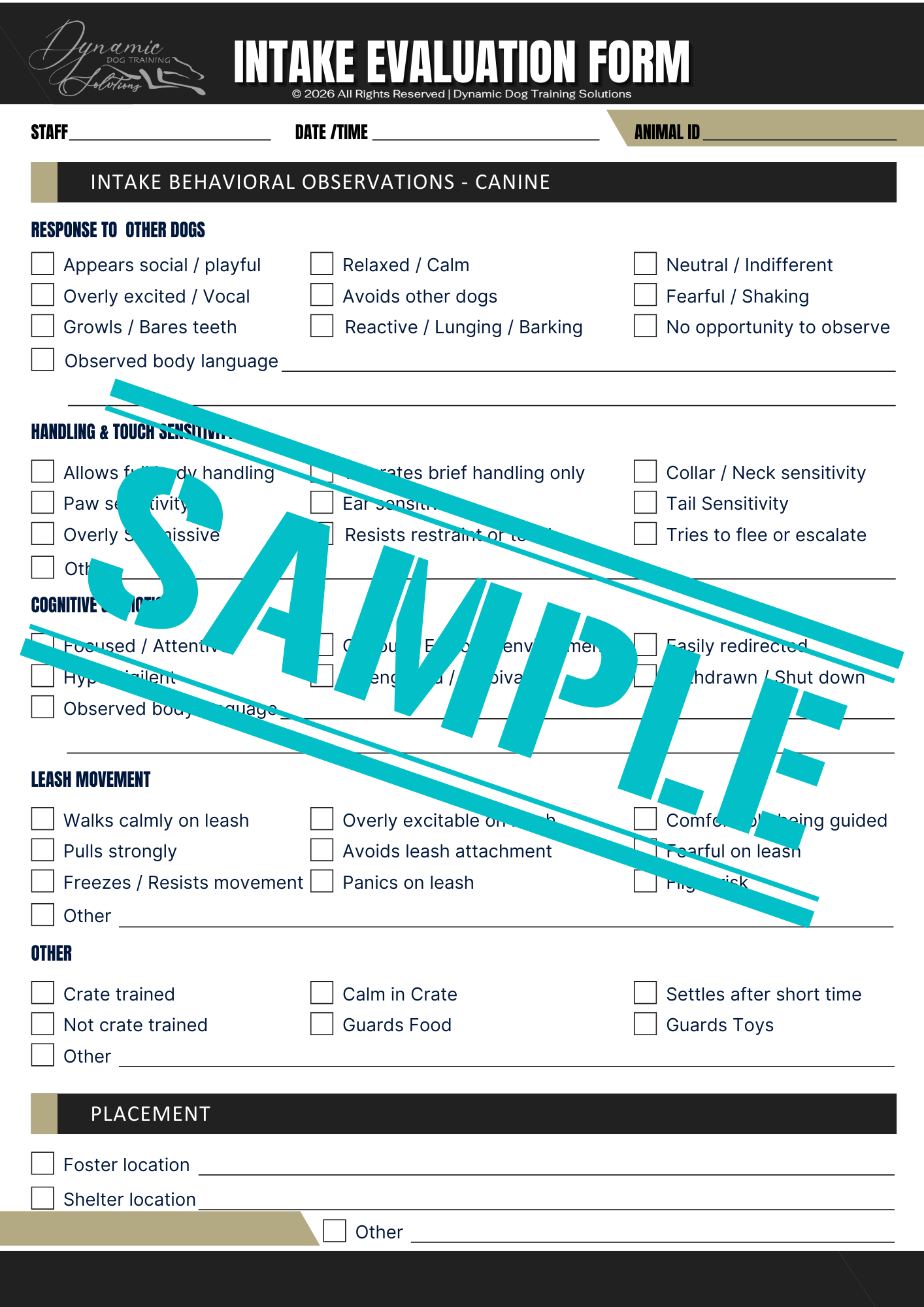 Intake Evaluation Form (Fillable PDF)