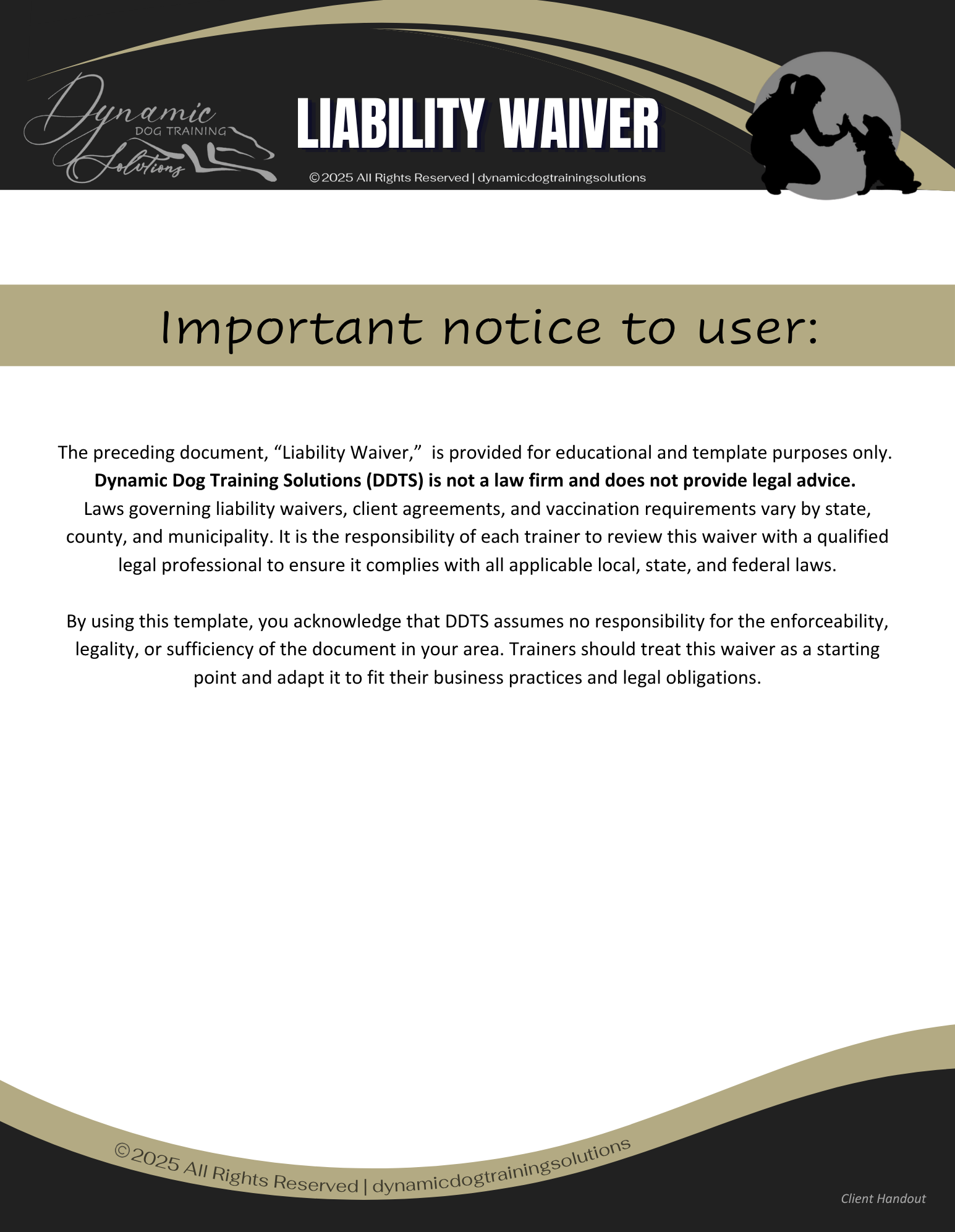 Liability Waiver (Fillable PDF)