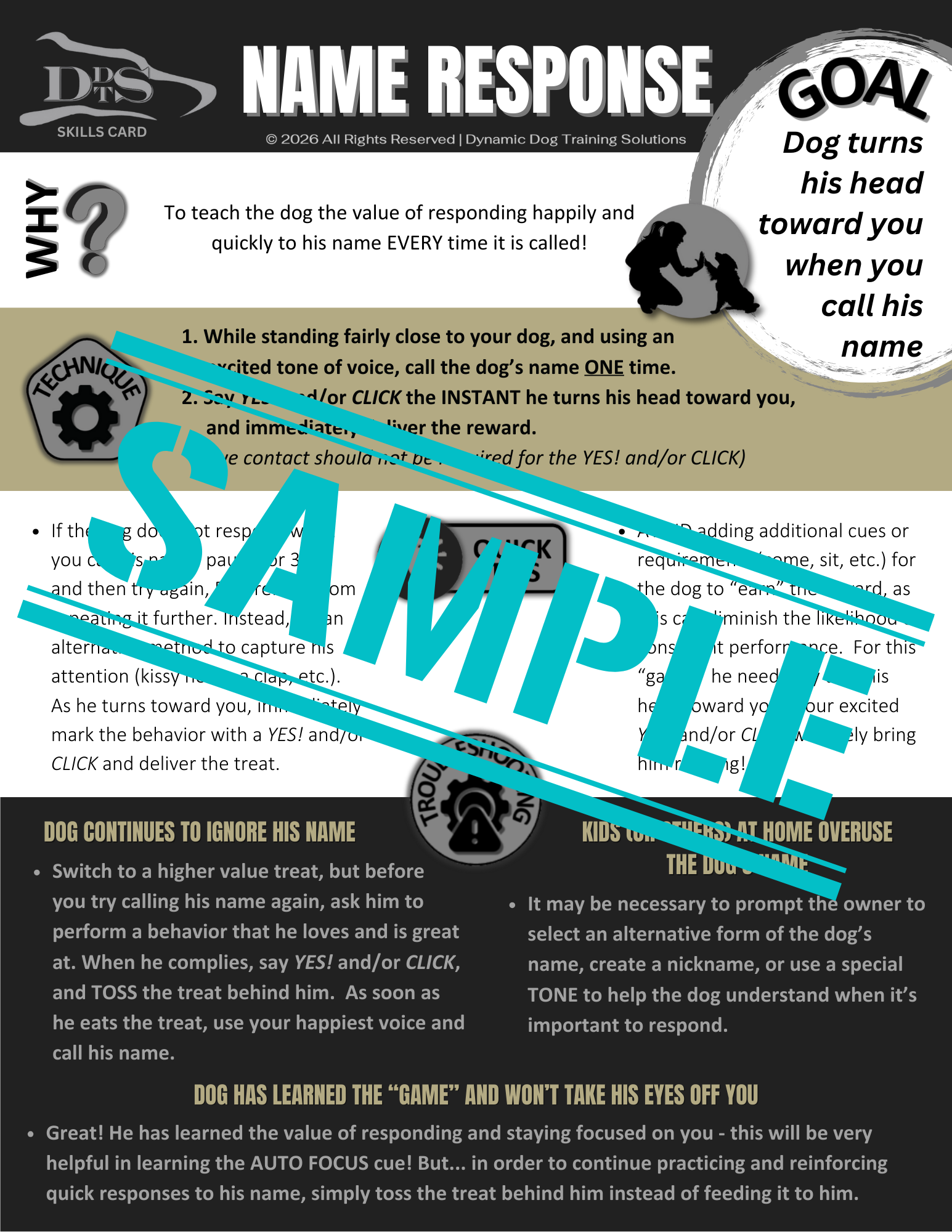 NAME RESPONSE Skills Card