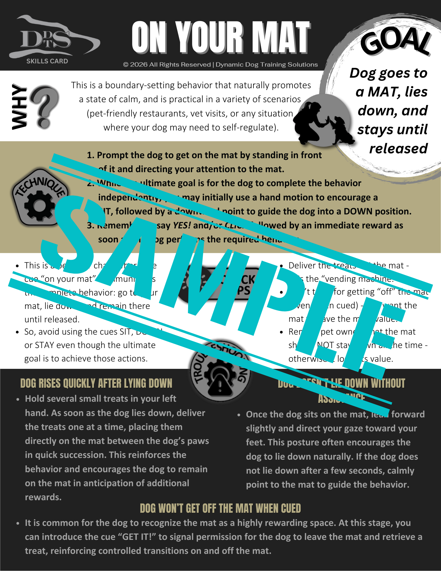 ON YOUR MAT Skills Card