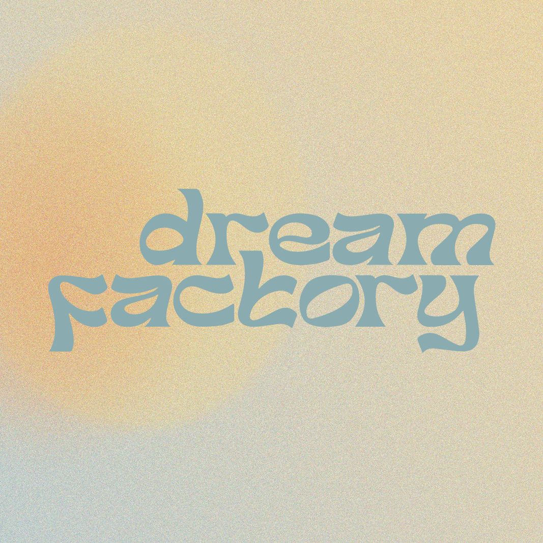 A dream factory logo on a beige background