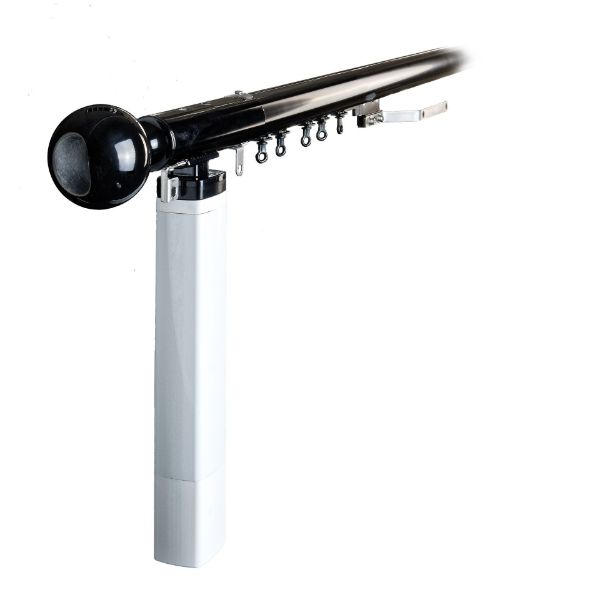 Electric curtain pole in black