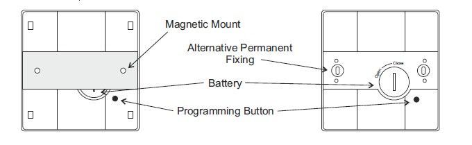 YR2002 Wall remote back view