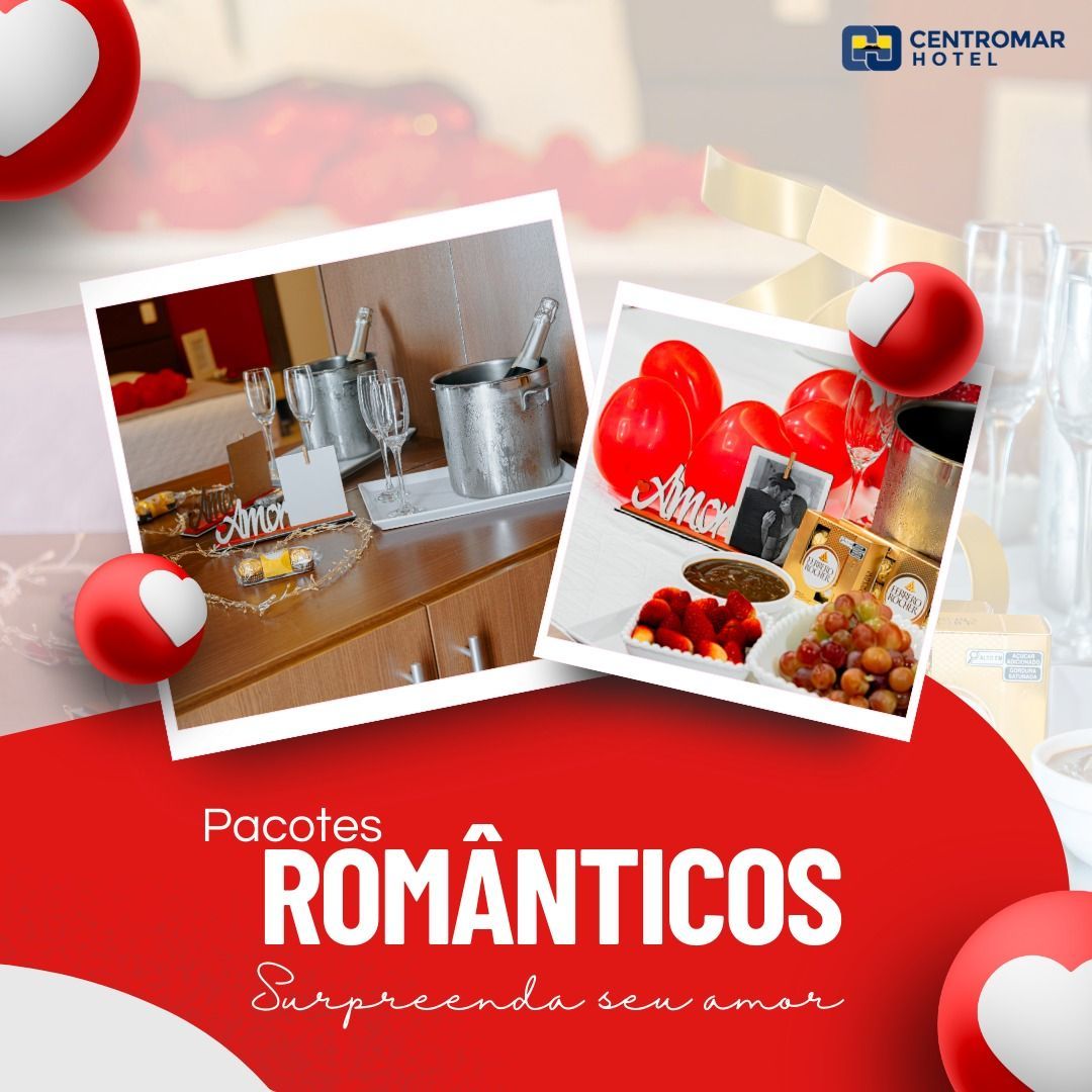 A poster for pacotes romanticos shows a kitchen