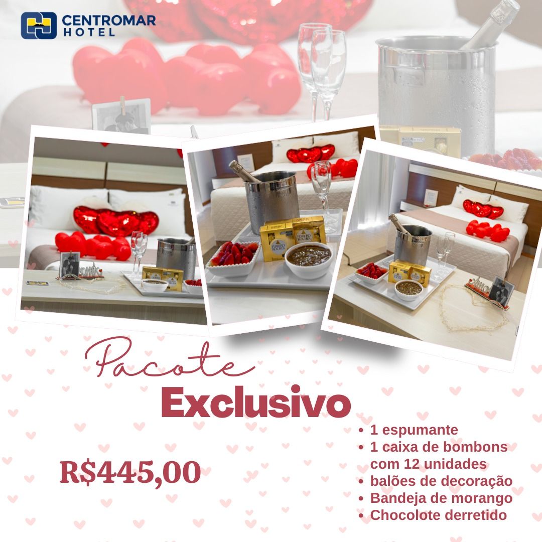 Uma colagem de fotos de um quarto de hotel com um preço de R$ 180,00