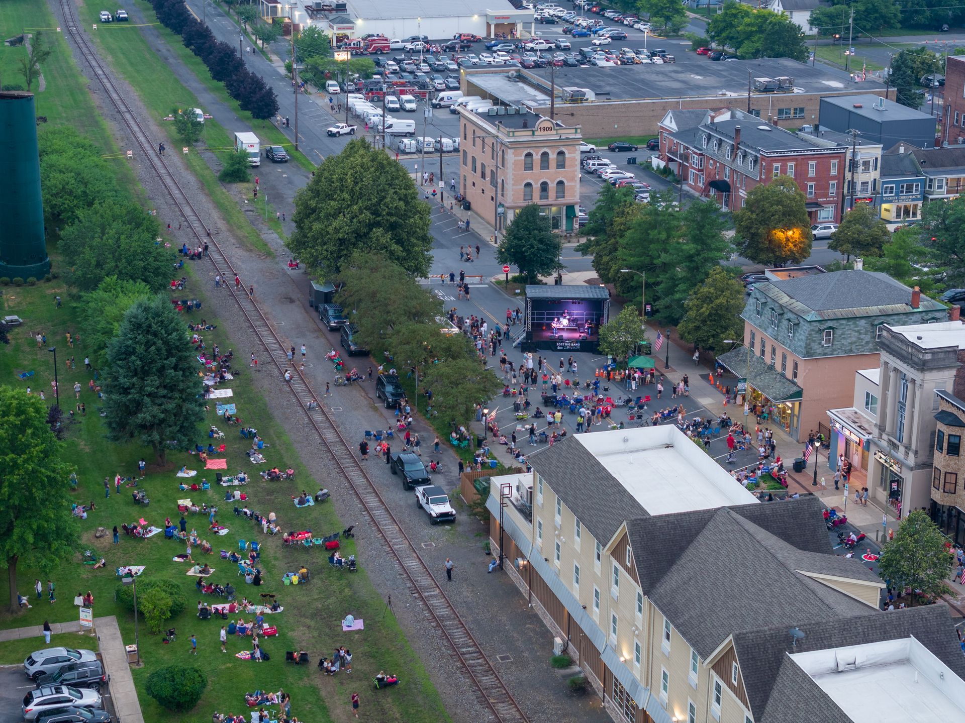 Aerial Photography of Crystal Street in East Stroudsburg during the Big Bang