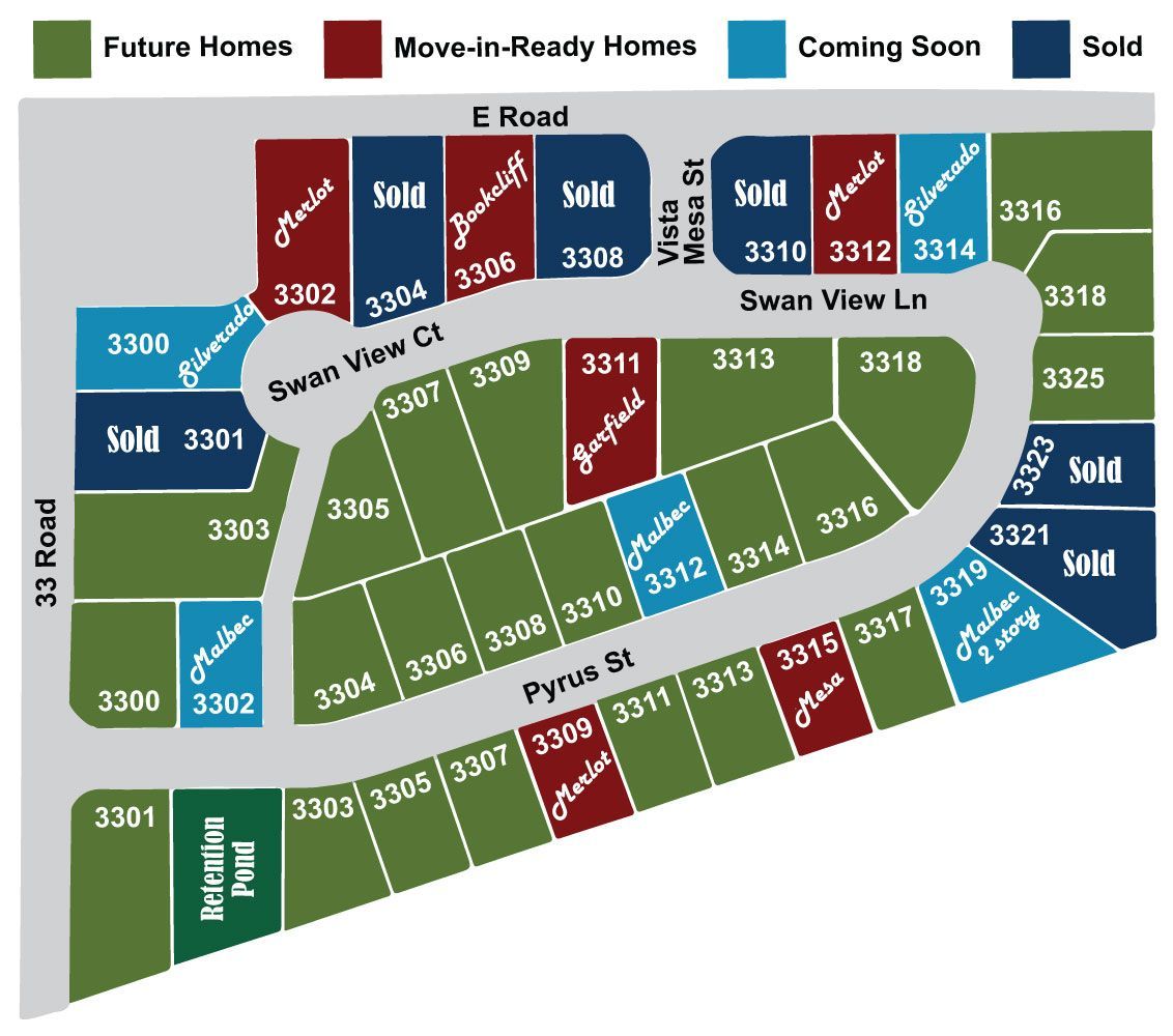 The Vista Mesa Subdivision lot map