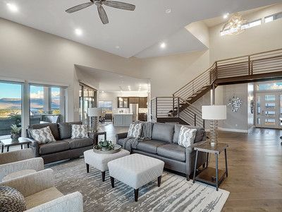 The Gunnison floor plan living room staircase
