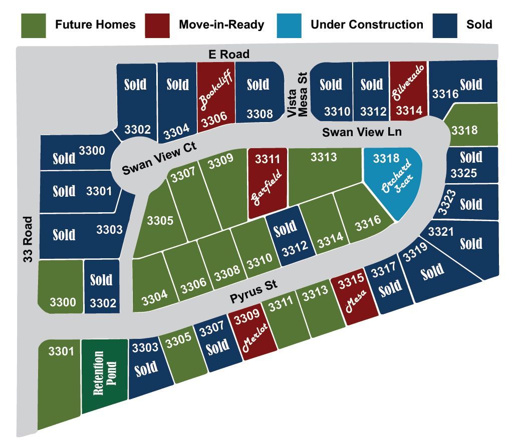 The Vista Mesa Subdivision lot map