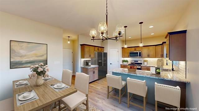 Interior photo of the kitchen dining area in The Silverado model.