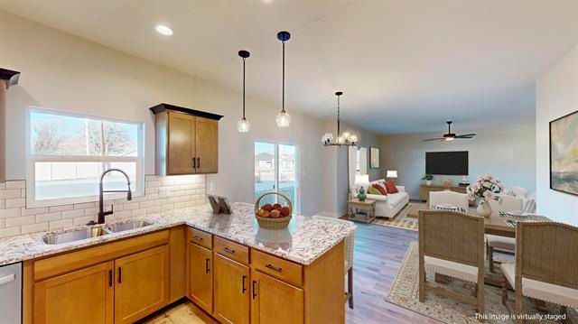 Interior photo of the kitchen dining area in The Silverado model.