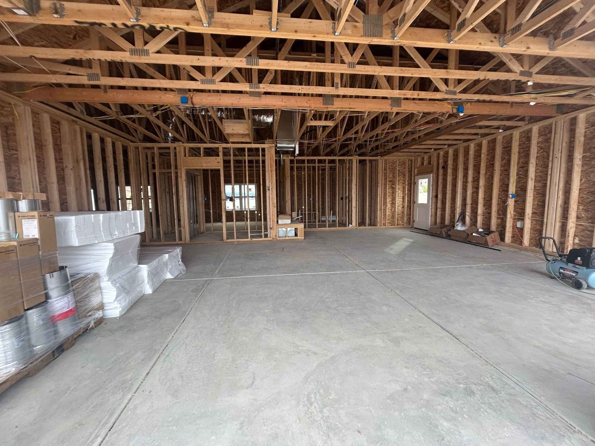 Large two-car garage of the home at 1823 6429 Circle.
