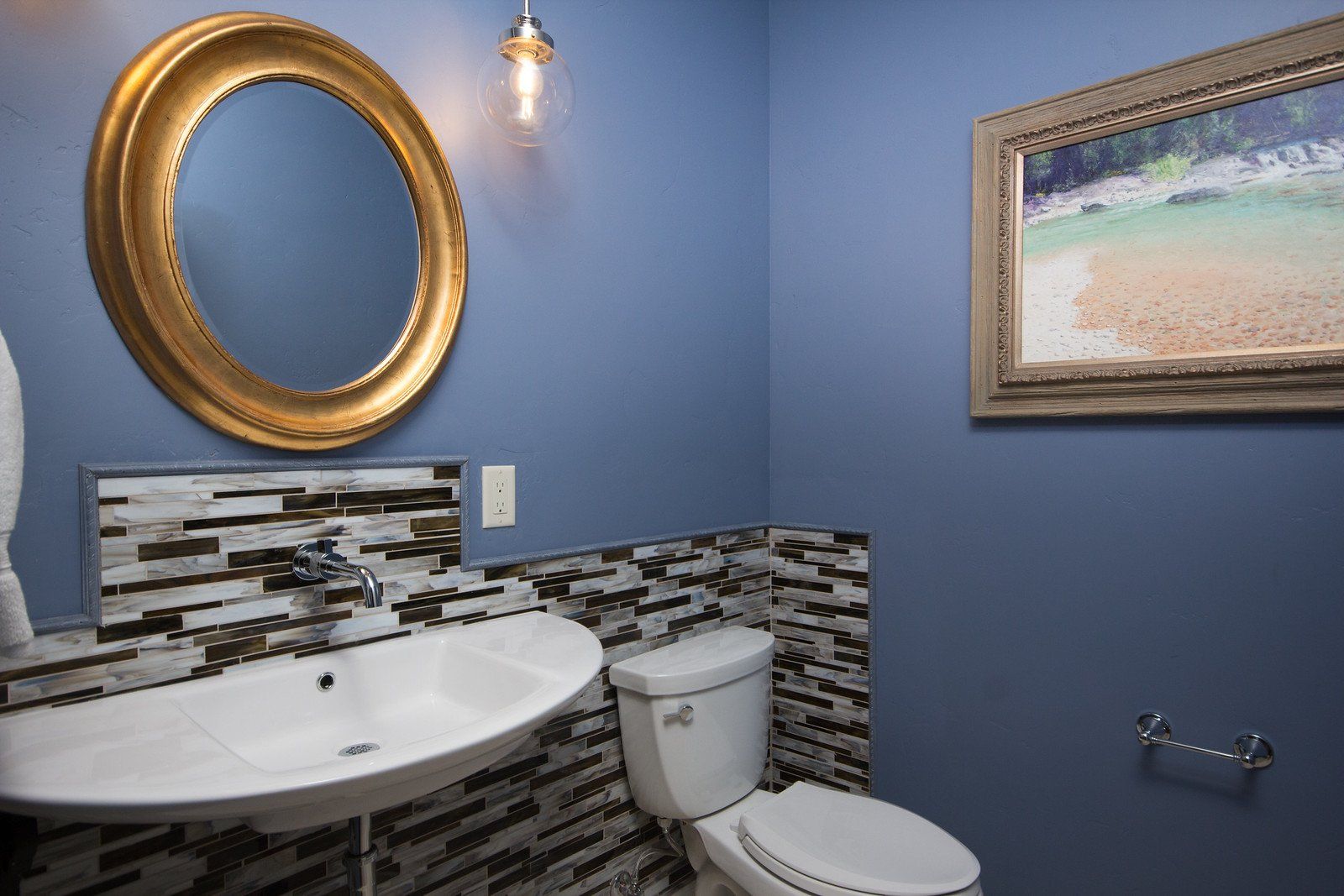 Partially Tiled Wall Around Sink and Toilet | Integrity Homes | Grand Junction, CO 81501