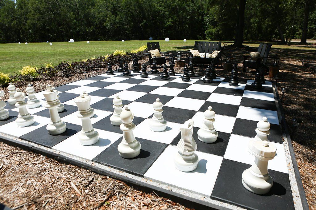 Giant Chess set at Hart Meadows Event VEnue in Charleston SC