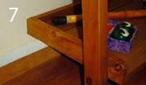 a wooden shelf