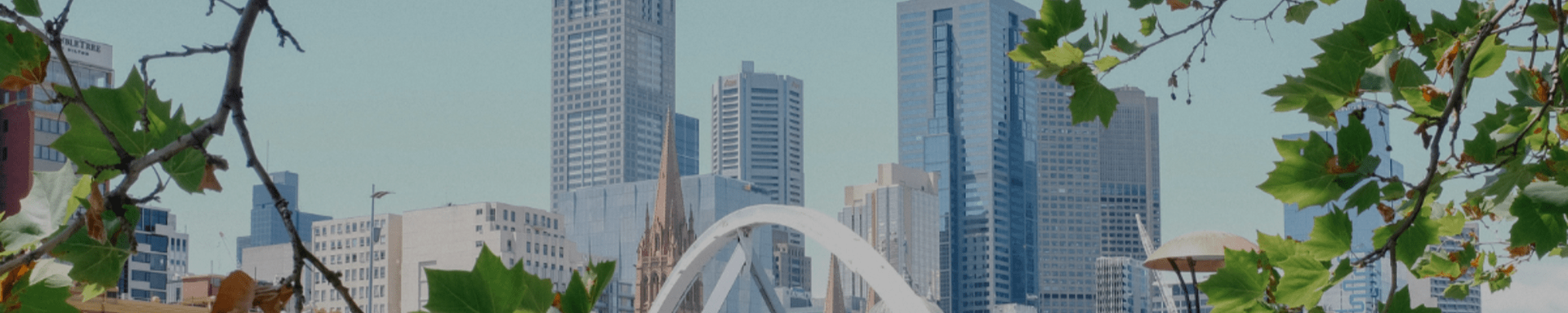 A blurry picture of a city skyline with a fountain in the foreground.
