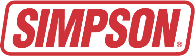 Simpson logo in red text with white outline, encased in a red rounded rectangle.