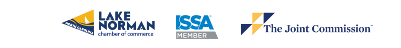 Logos for Lake Norman, ISSA, and The Joint Commission.