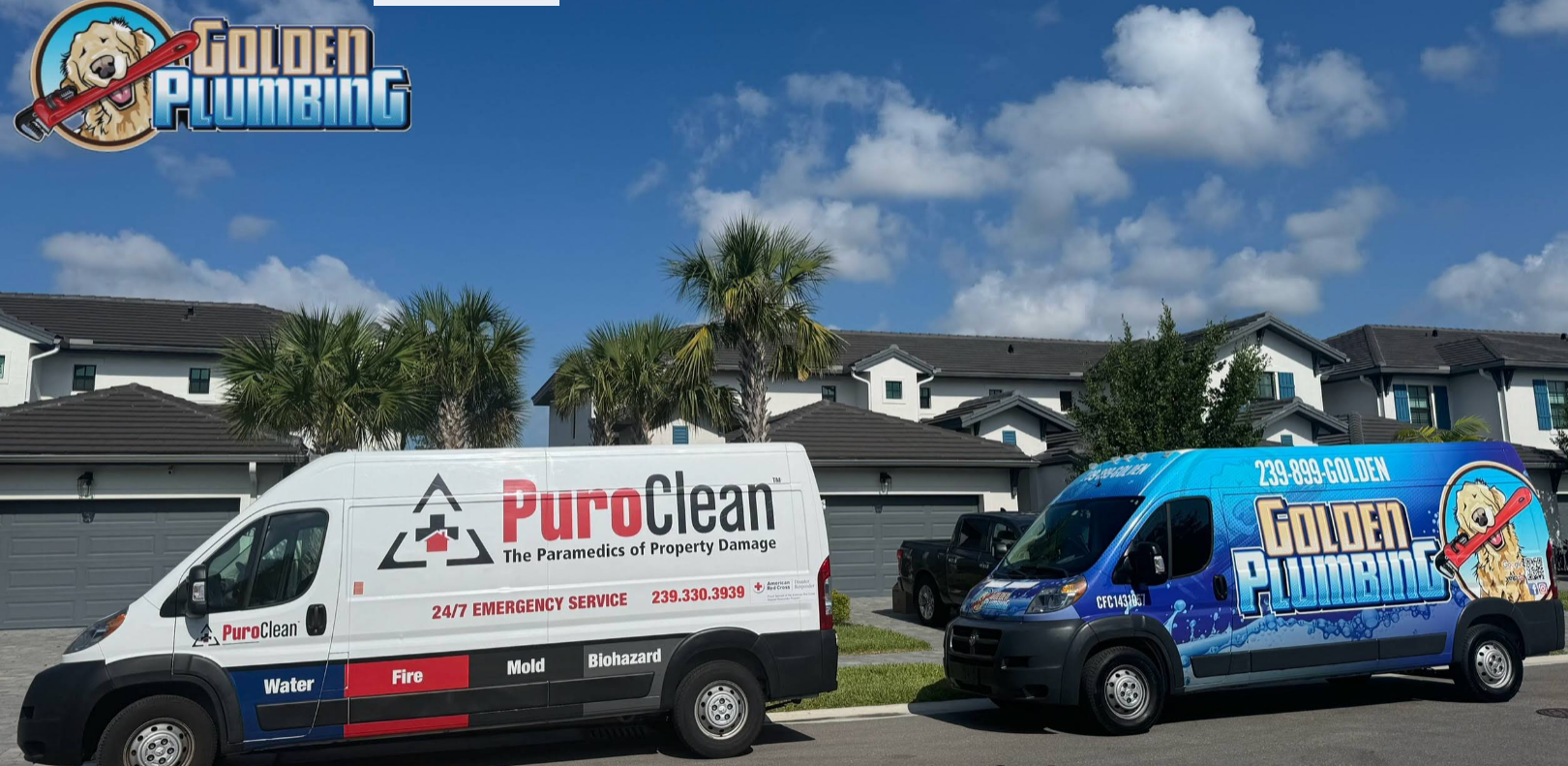 Two vans are parked next to each other in front of a building.