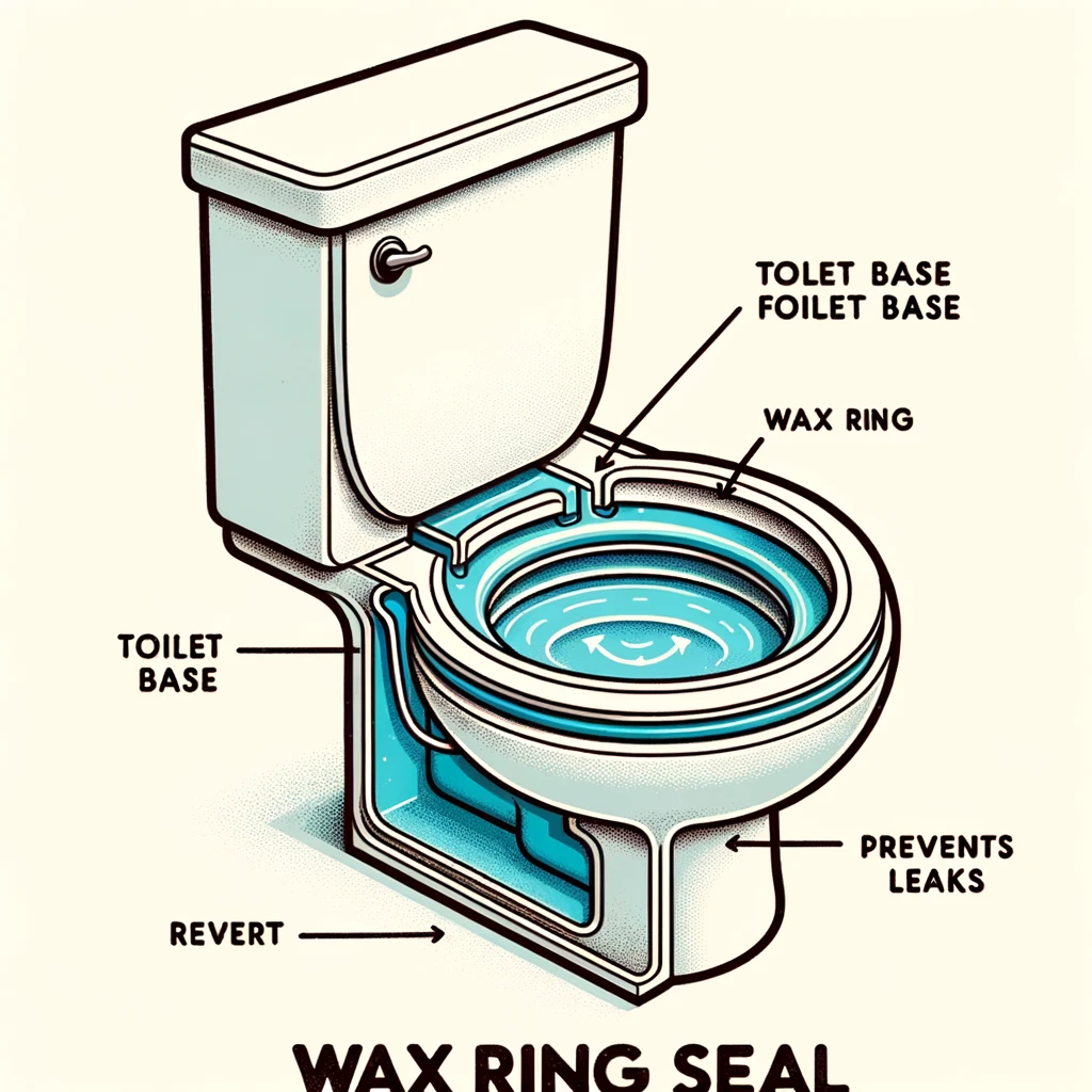 An illustrative cross-sectional view of a toilet base, emphasising the importance of the wax ring .