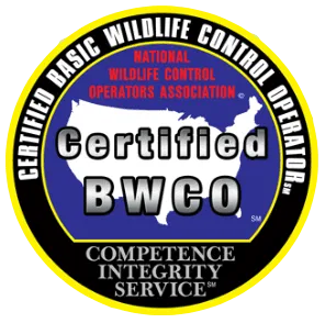 A sticker that says certified bwco competence integrity service