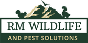 A logo for rm wildlife and pest solutions