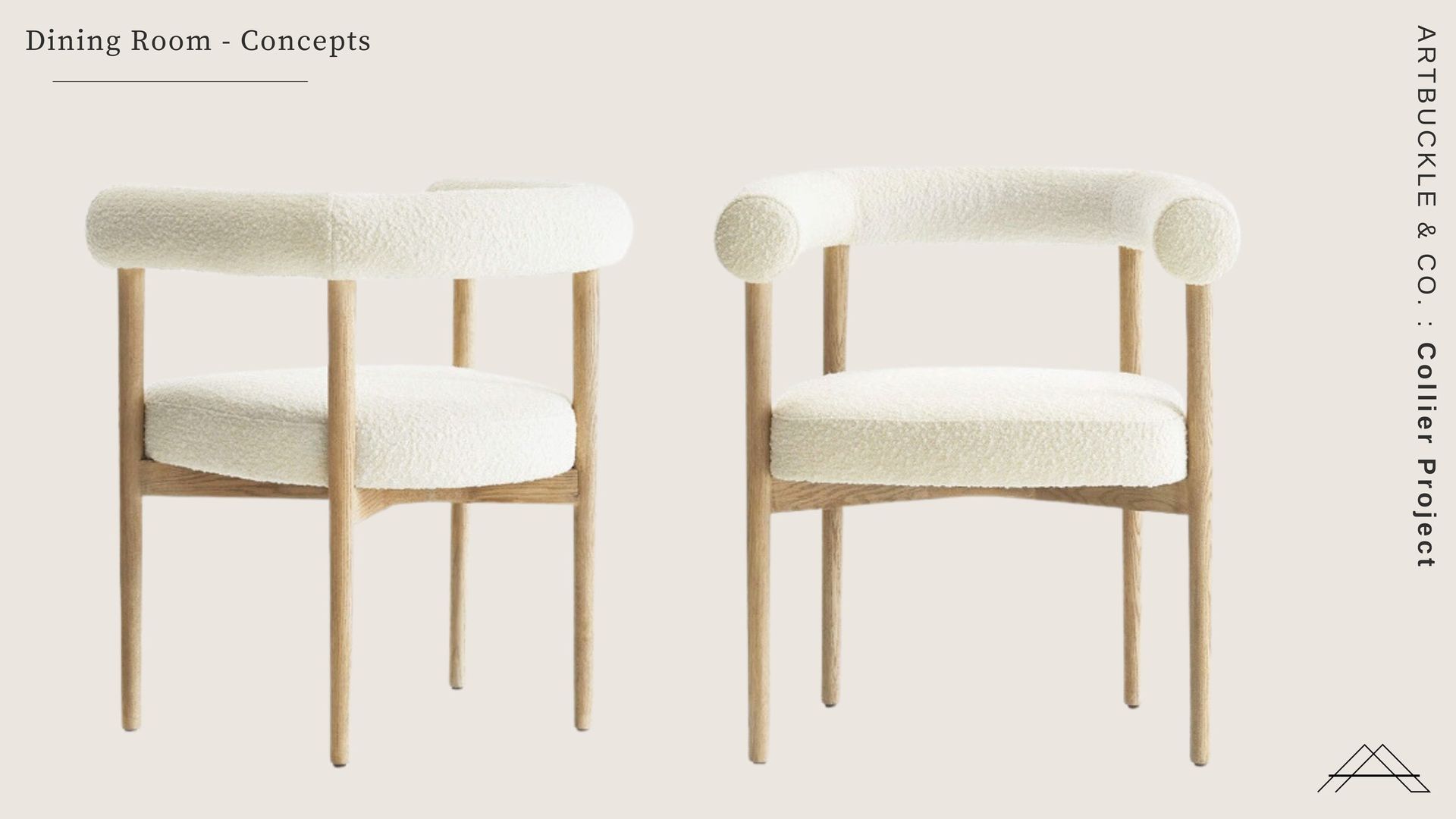 A chair with a white cushion and wooden legs