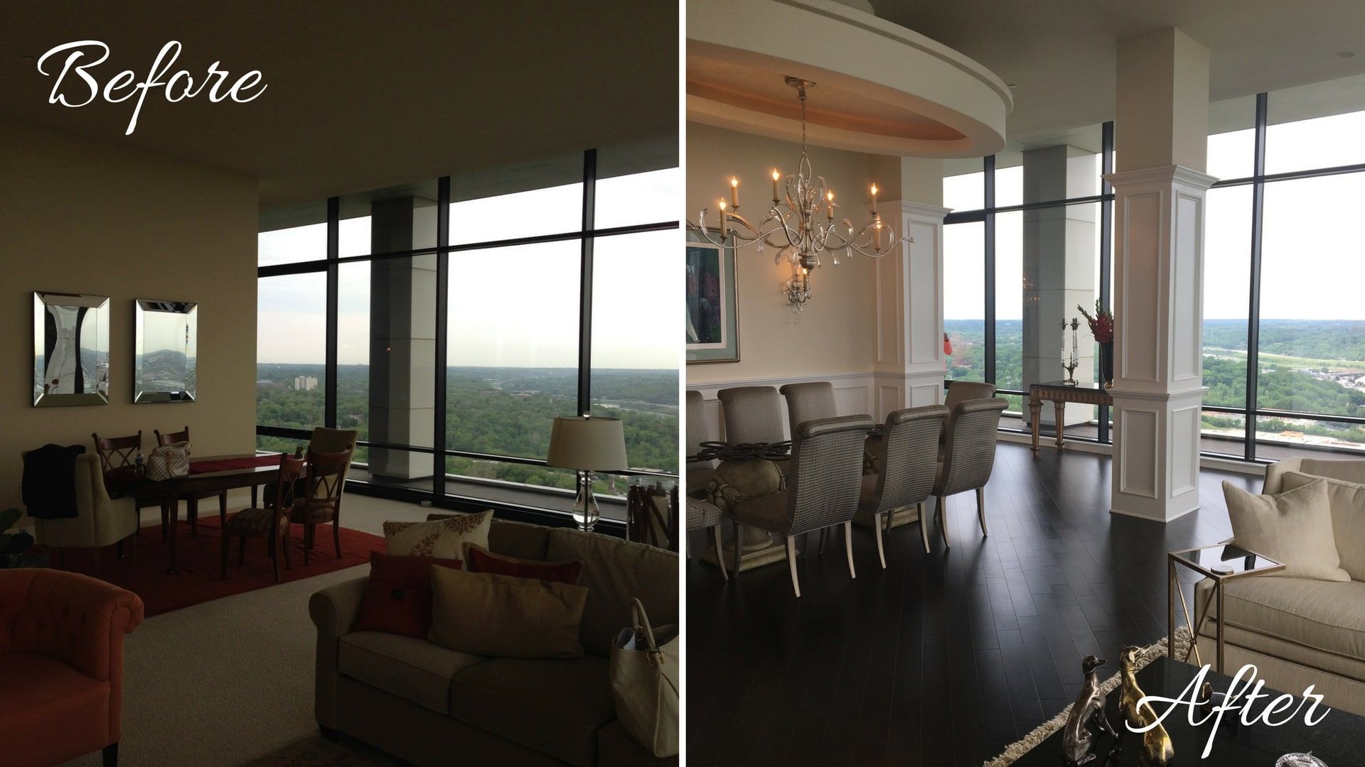 Penthouse Dining Room Before and After