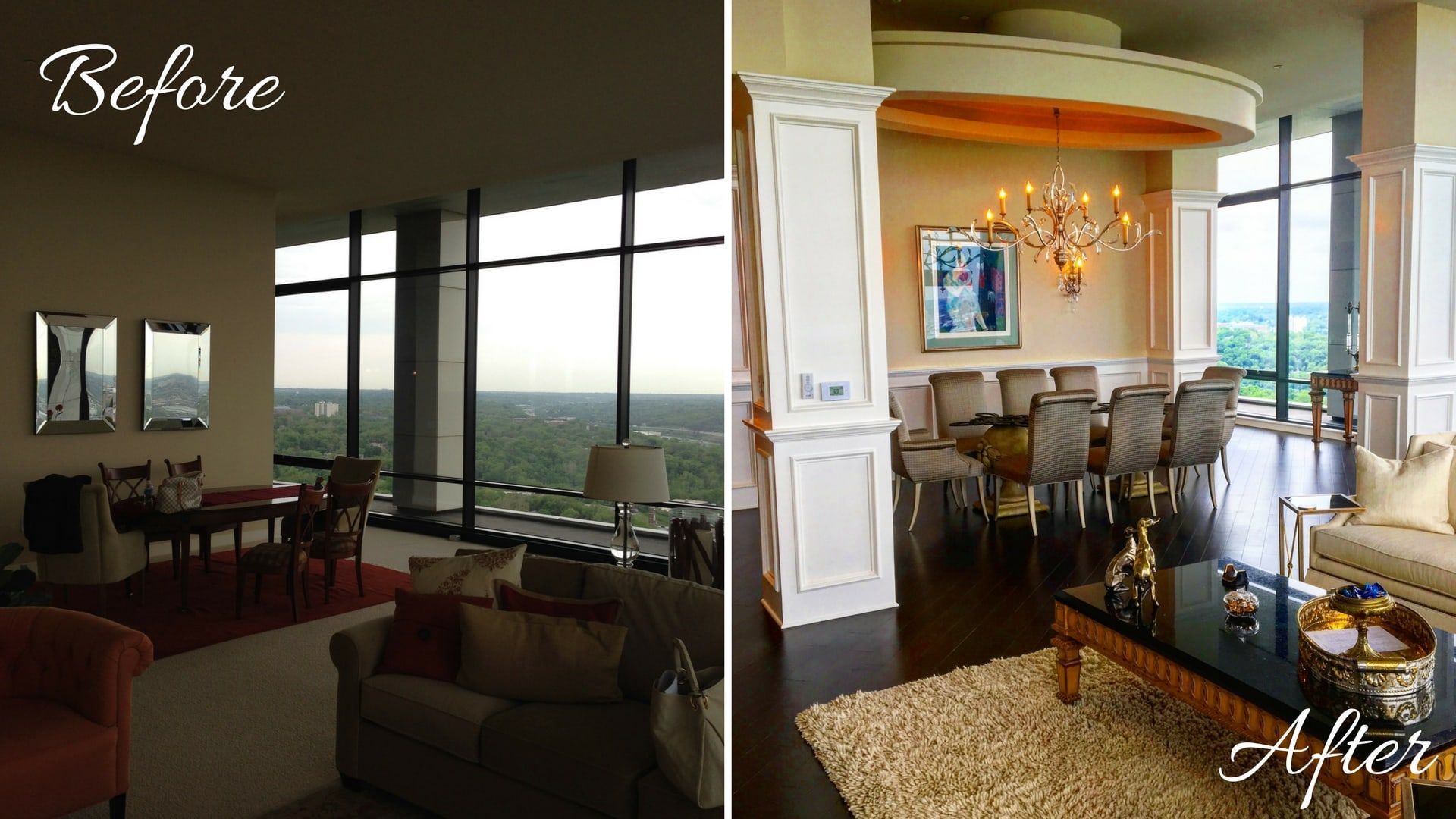 Penthouse Dining Room Before and After