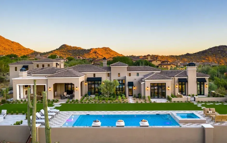 Legacy custom home project in Arizona desert landscape
