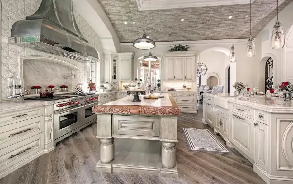 Modern luxury kitchen with double island design