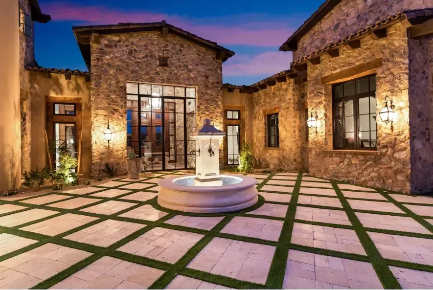 Natural stone used in custom home interior and exterior