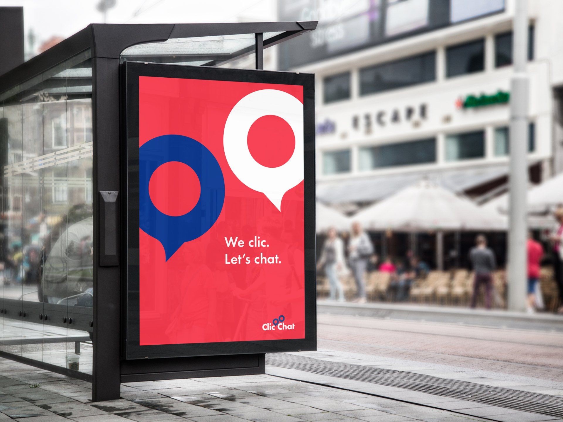 Clic Chat bus stop ad