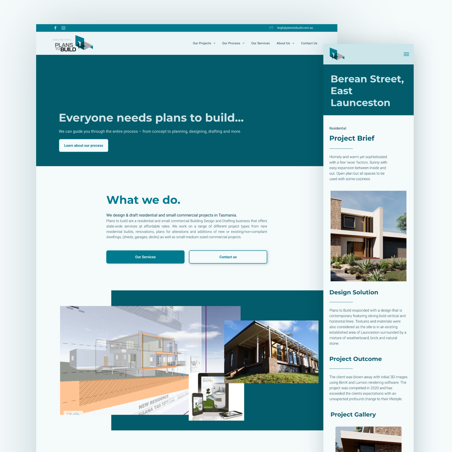 Responsive screen layout for Plans to build website