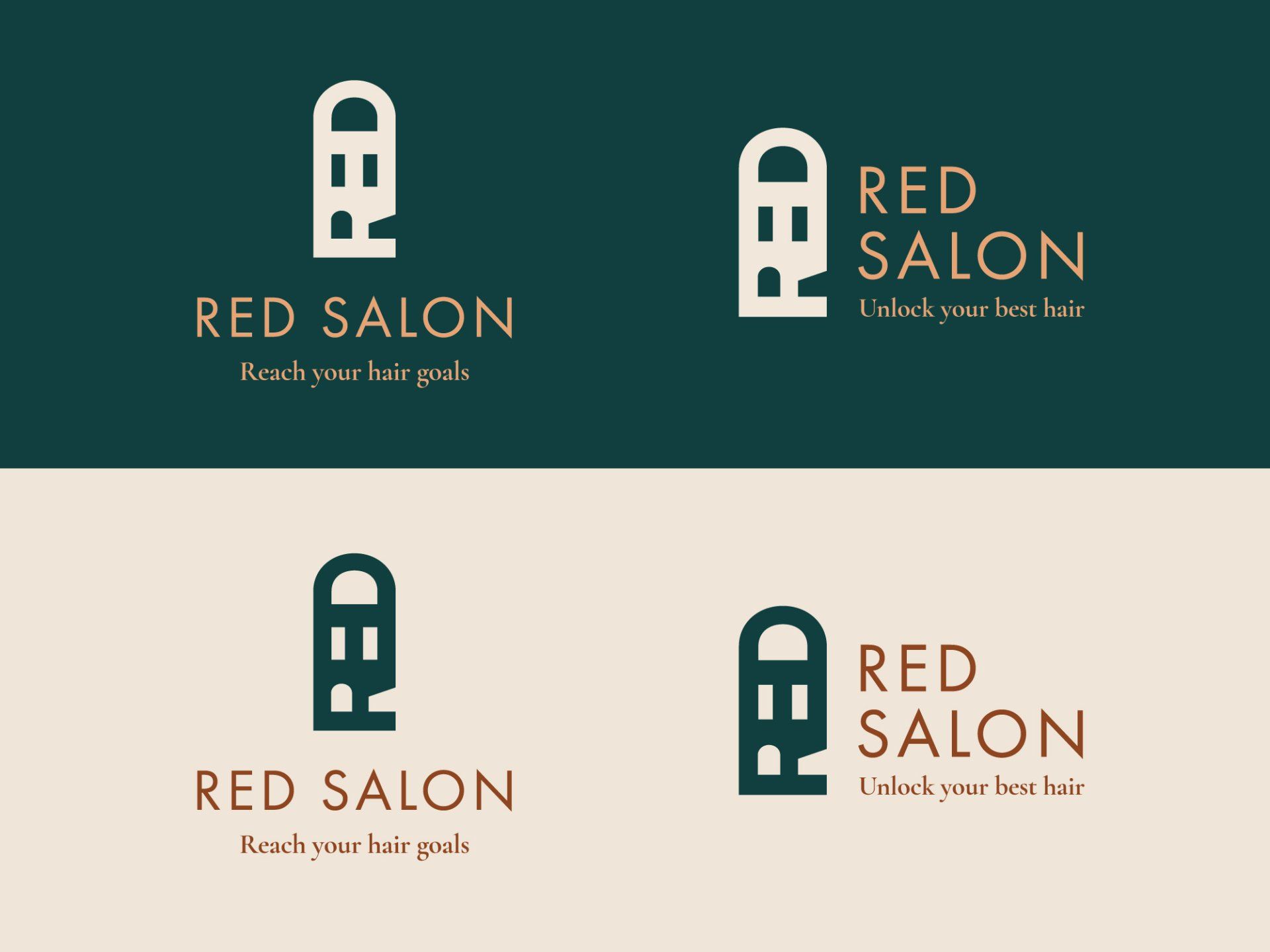Red Salon logo variations