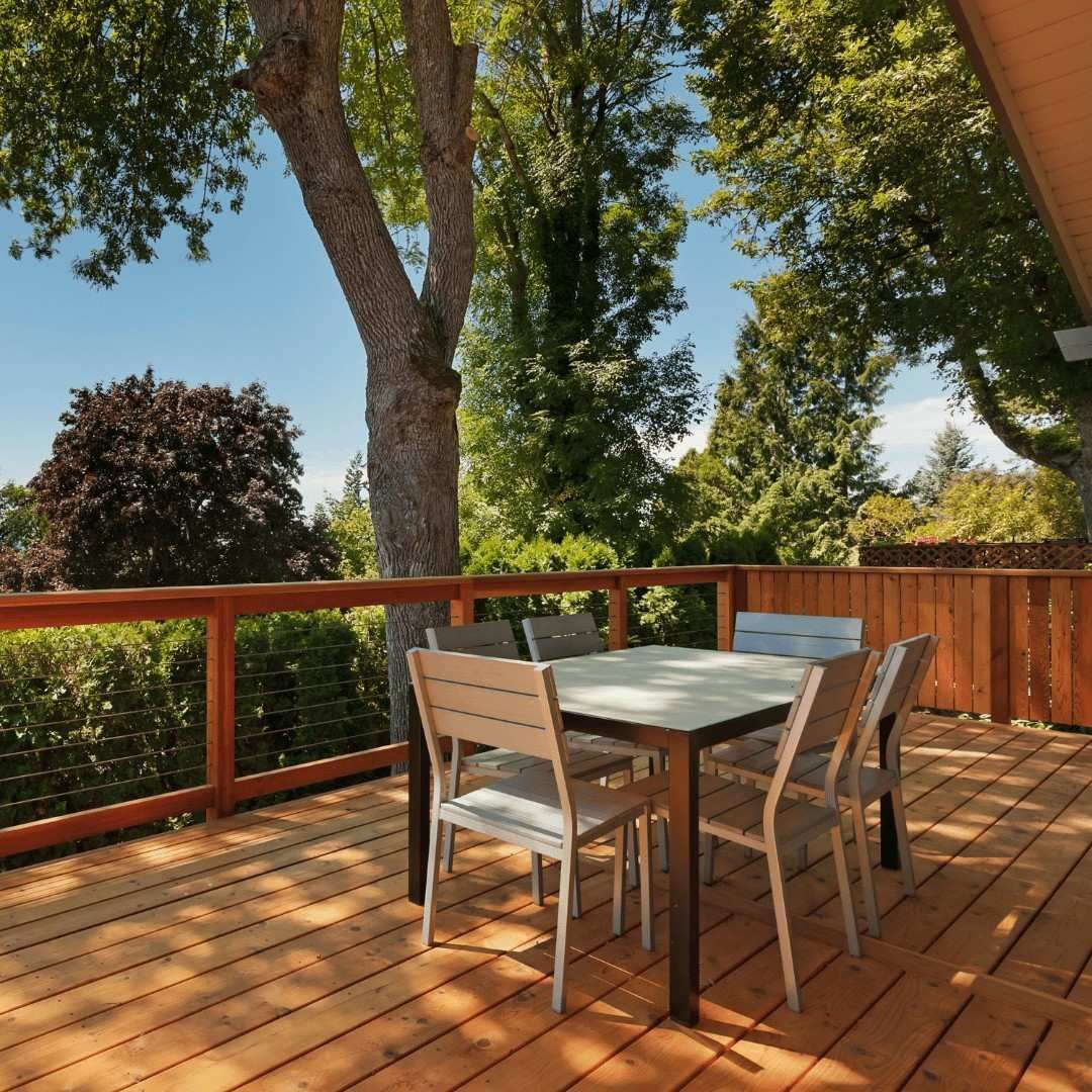 Completed deck staining after board assessment and prep, Clinton, CT.