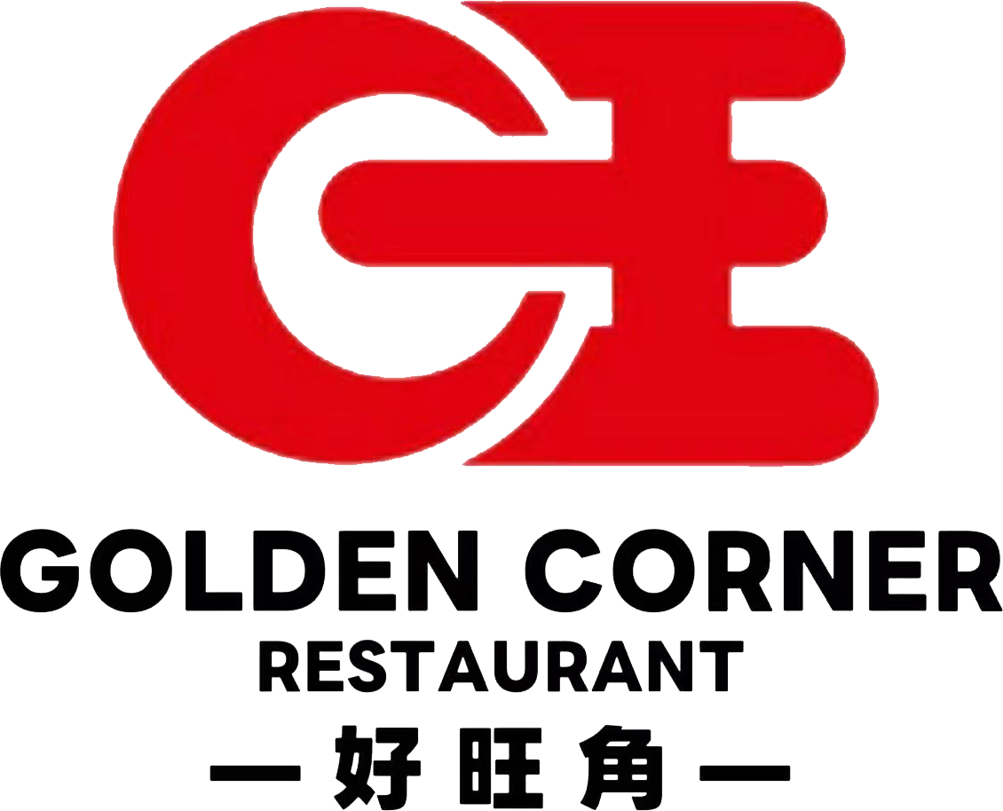 Red logo for Golden Corner Restaurant with the English name and Chinese text "好旺角" below.