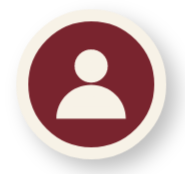 A white user icon centered inside a dark red circle with a thin white border.