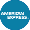 American Express The American Express logo: white text on a blue circular background.