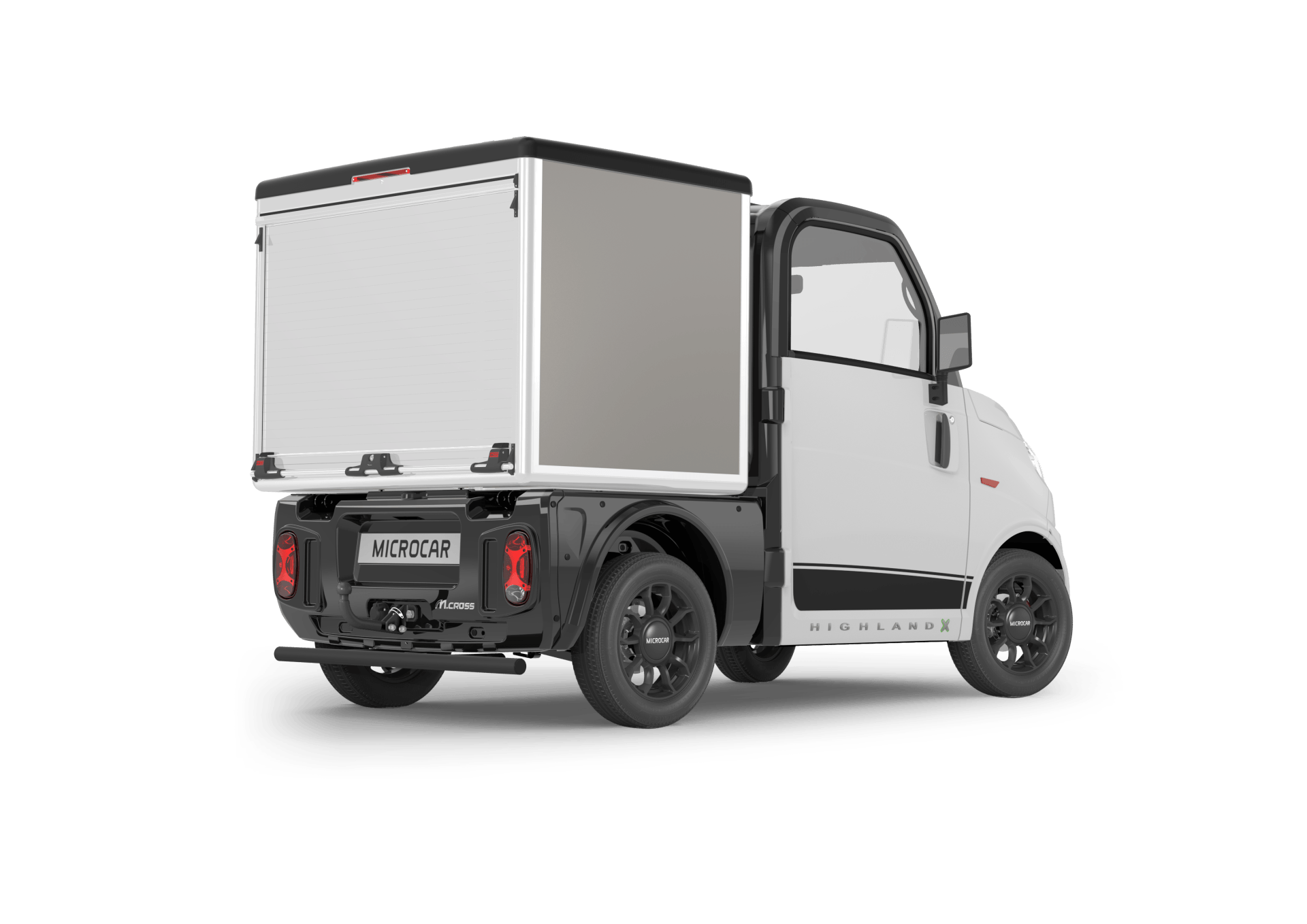 Un camion de livraison blanc avec une boîte blanche à l'arrière.