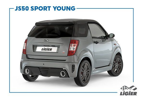 L'arrière d'une Peugeot JS50 Sport Young est montré.