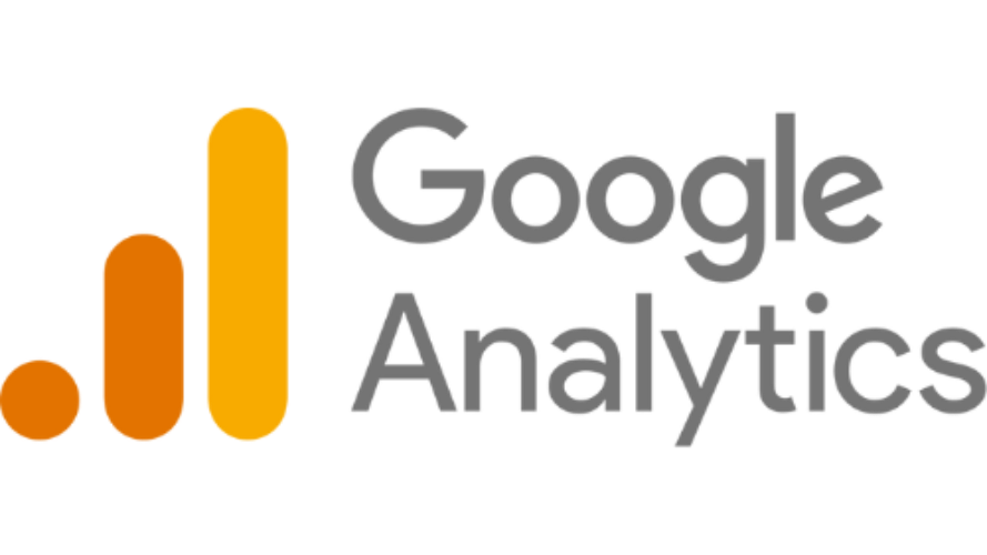 Google Analytics logo: Orange and yellow bar chart icon next to 