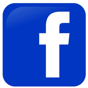 A blue facebook icon with a white f on it