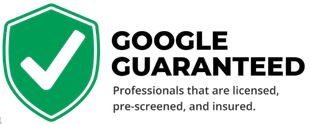 A google guaranteed logo for professionals that are licensed , pre-screened , and insured.
