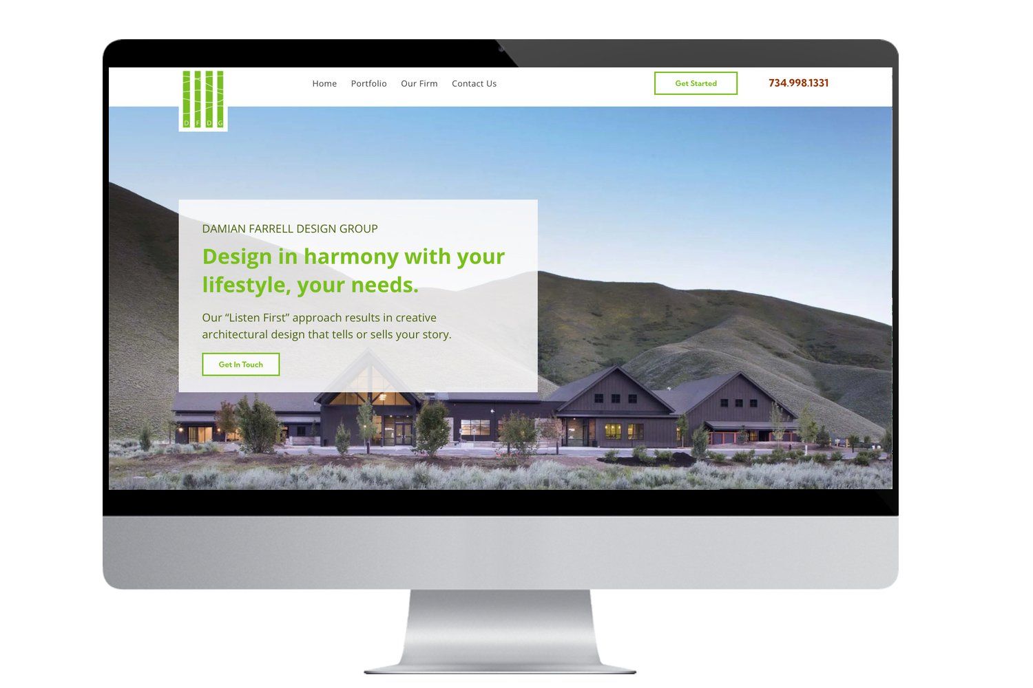 screen grab of dfdg.design home page 