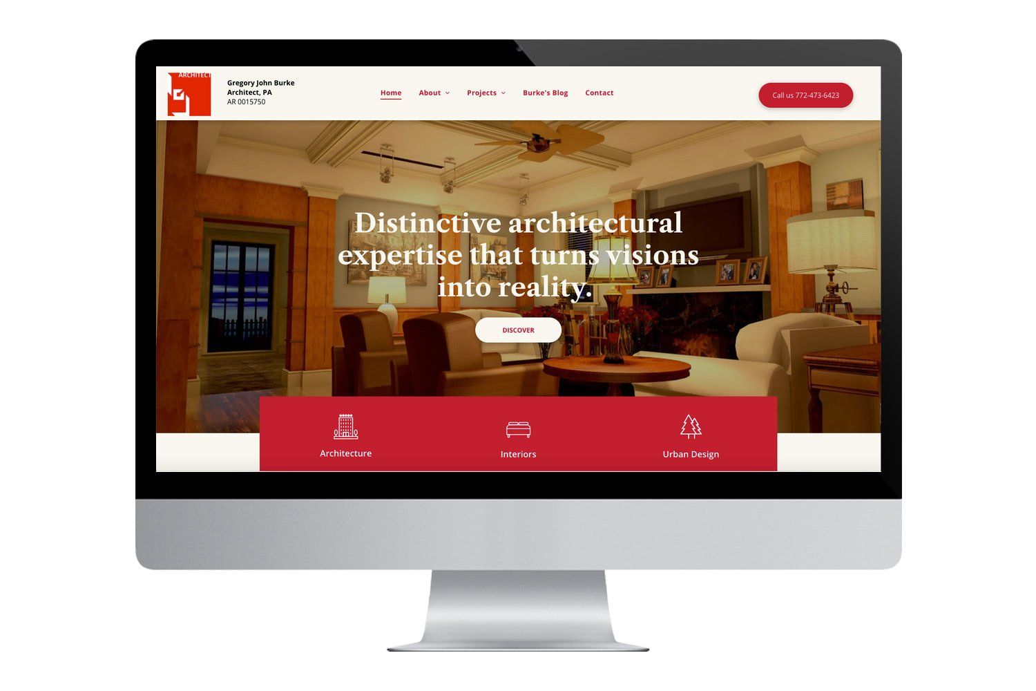 screen grab of burkearchitects.com home page 