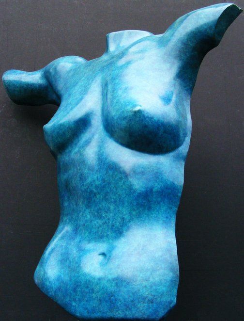 Contemporary Female bronze torso sculpture. Ben Dearnley