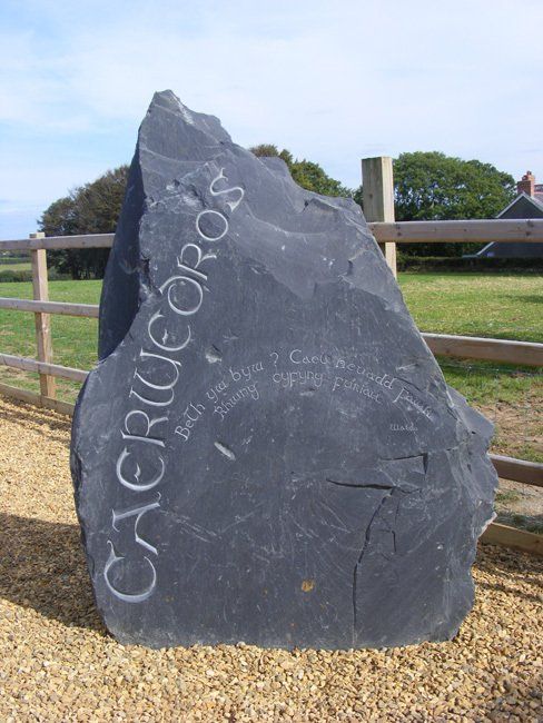 Stone carvign in Slate, Welsh history in stone. Poerty in stone lettering BCD sculpture